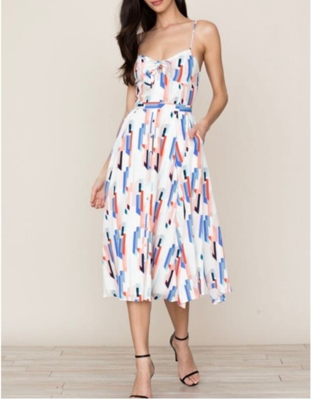 Yumi Kim NWT Pretty Woman Dress in Split Screen Print Fit & Flare Party Feminine